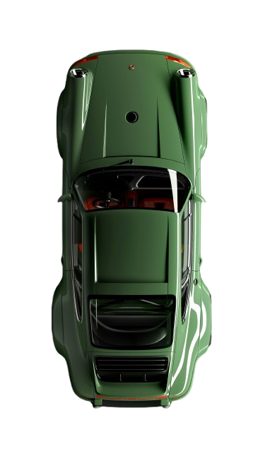 Orange car from a top-down perspective